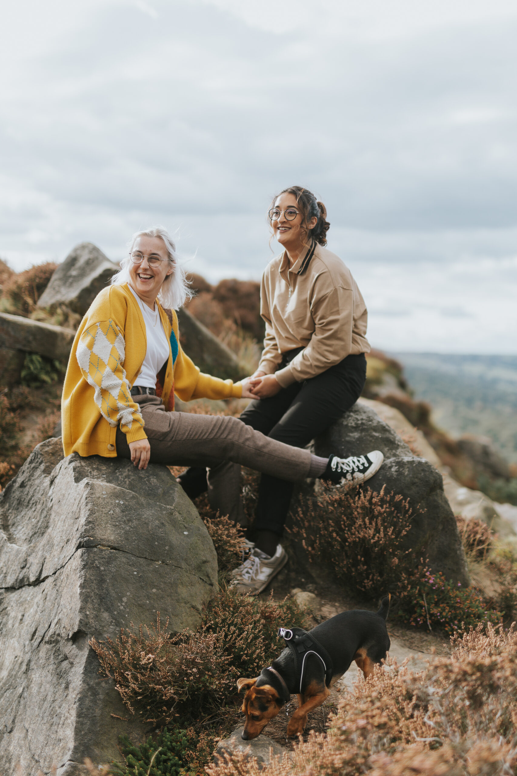 Pre wedding photoshoot on the Ilkley Moor, Yorkshire. Captured by Slate Cottage Studio.