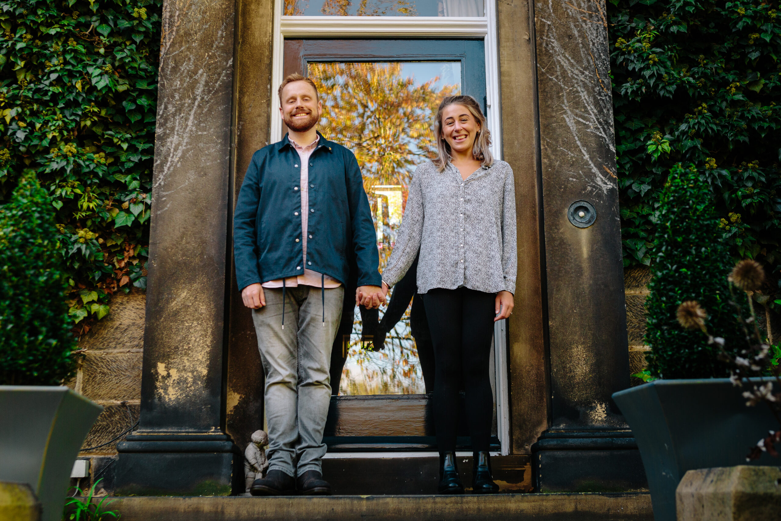 Pre wedding photoshoot at an engaged couples home in Leeds. Captured by Slate Cottage Studio.